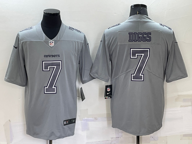 Men's Dallas Cowboys #7 Trevon Diggs Grey Atmosphere Fashion Stitched Jersey